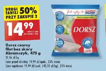 Biedronka Dorsz czarny filet bez skóry Abramczyk 475 g oferta