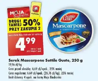 Biedronka Serek Mascarpone Sottile Gusto 250 g oferta