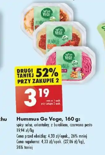 Biedronka Hummus Go Vege 160 g oferta