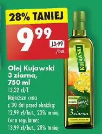 Biedronka Olej Kujawski 3 ziarna 750 ml oferta