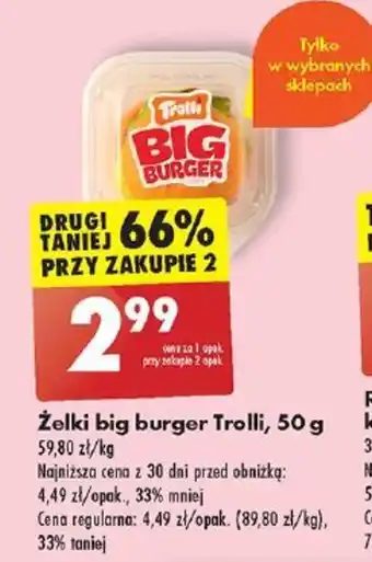 Biedronka Żelki big burger Trolli 50 g oferta