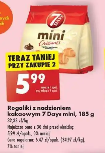 Biedronka Rogaliki z nadzieniem kakaowym 7 Days mini 185 g oferta