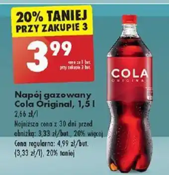 Biedronka Napój gazowany Cola Original, 1,5 l oferta
