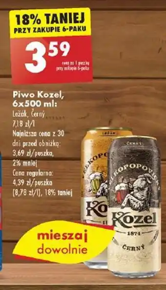 Biedronka Piwo Kozel, 500 ml oferta