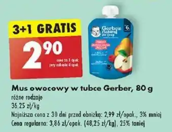 Biedronka Mus owocowy w tubce Gerber, 80 g oferta