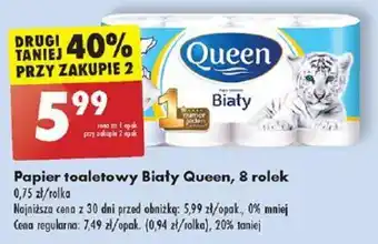Biedronka Papier toaletowy Biały Queen, 8 rol. oferta