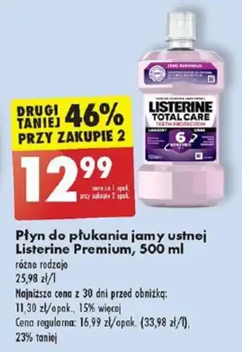 Biedronka Płyn do płukania jamy ustnej Listerine Premium, 500 ml oferta
