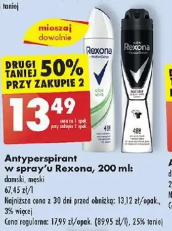 Biedronka Antyperspirant w spray'u Rexona, 200 ml oferta