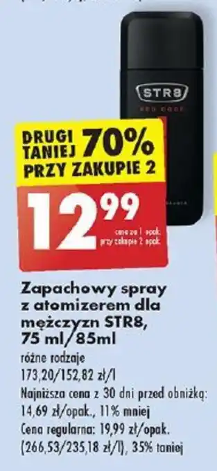 Biedronka Zapachowy spray z atomizerem dla mężczyzn STR8, 75 ml/85ml oferta