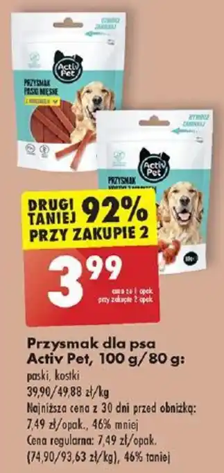 Biedronka Przysmak dla psa Activ Pet, 100 g/80 g oferta