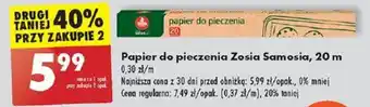 Biedronka Papier do pieczenia Zosia Samosia, 20 m oferta
