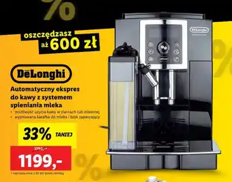 Lidl DeLonghi Automatyczny ekspres do kawy z systemem spieniania mleka oferta