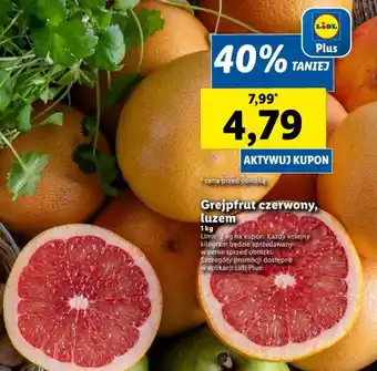 Lidl Grejpfrut czerwony, luzem 1 kg oferta