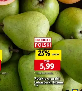 Lidl Polskie gruszki Lukasówki, luzem 1 kg oferta