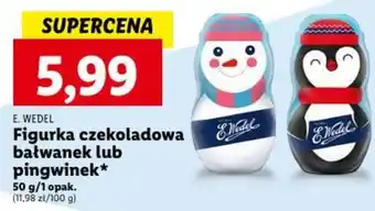 Lidl E. WEDEL Figurka czekoladowa bałwanek lub pingwinek 50g oferta