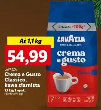 Lidl LAVAZZA Crema e Gusto Classico, kawa ziarnista 1,1kg oferta