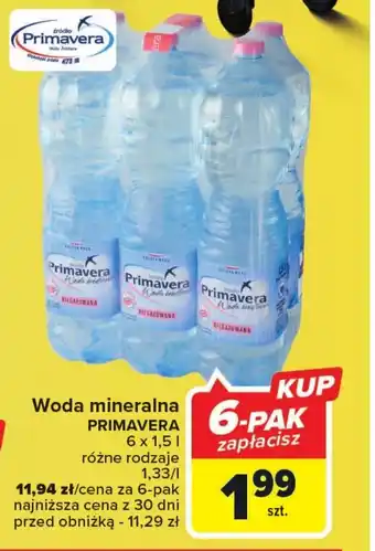 Carrefour Woda mineralna Primavera 6 x 1,5l oferta