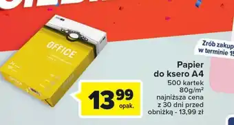 Carrefour Papier do ksero A4 500 kartek 80g/m² oferta