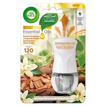Lidl Air wick essential oils elektryczny odświeżacz i wkład drzewo sandałowe i zmysłowa wanilia 19 ml oferta