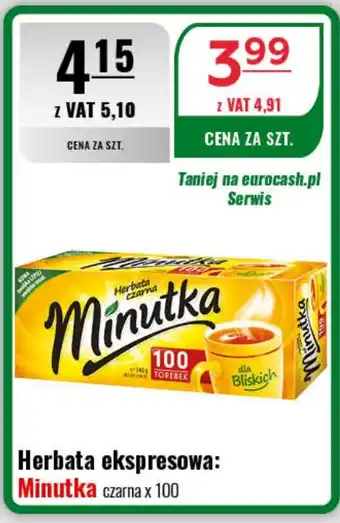 Eurocash Herbata ekspresowa: Minutka czarna x 100 oferta