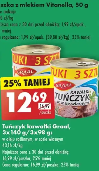 Biedronka Tuńczyk w sosie własnym oferta