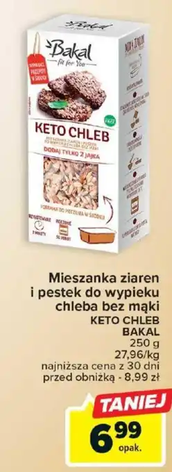 Carrefour Mieszanka ziaren i pestek do wypieku chleba bez mąki KETO CHLEB BAKAL 250g oferta