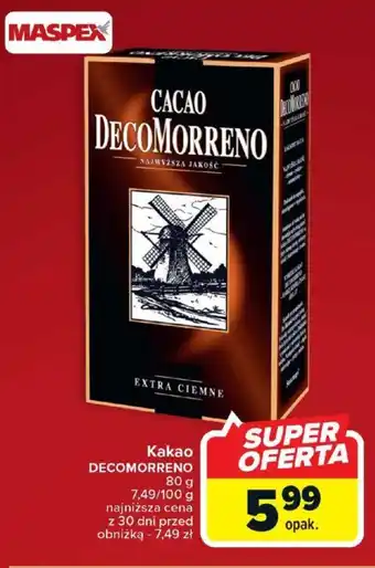 Carrefour Kakao DECOMORRENO 80g oferta