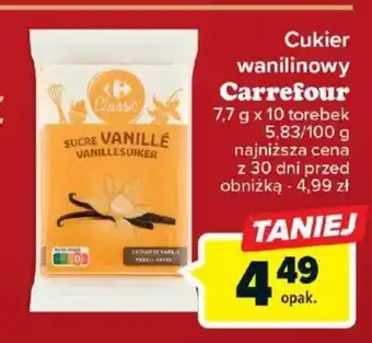 Carrefour Cukier wanilinowy Carrefour 7,7 g x 10 torebek oferta