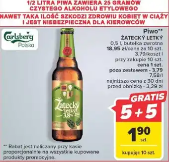 Carrefour Piwo ŽATECKÝ LETKÝ 0,5l oferta