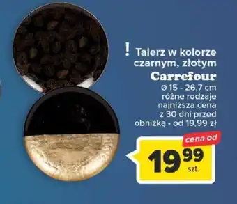 Carrefour Talerz w kolorze czarnym, złotym Carrefour oferta
