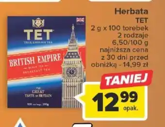 Carrefour Herbata TET 2 g x 100 torebek oferta