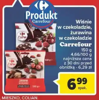 Carrefour Wiśnie w czekoladzie, żurawina w czekoladzie Carrefour 150g oferta