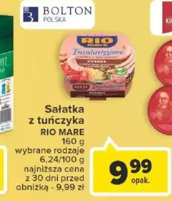 Carrefour Sałatka z tuńczyka RIO MARE 160g oferta