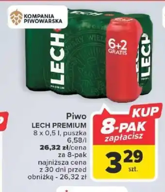 Carrefour Piwo LECH PREMIUM 8-PAK oferta