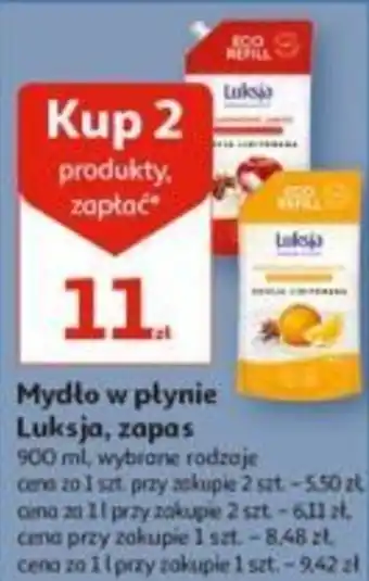 Auchan Mydło w płynie Luksja, zapas 2 x 900 ml oferta