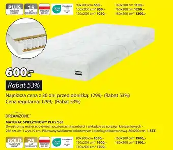 JYSK Materac dreamzone oferta