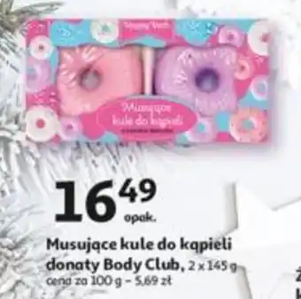 Auchan Musujące kule do kąpieli donaty Body Club, 2 x 145 g oferta