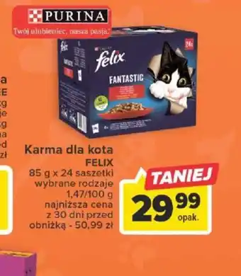 Carrefour Karma dla kota FELIX 85g x 24 saszetki oferta