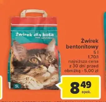 Carrefour Żwirek bentonitowy 5l oferta