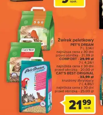 Carrefour Żwirek peletkowy Pet's Dream 7l oferta