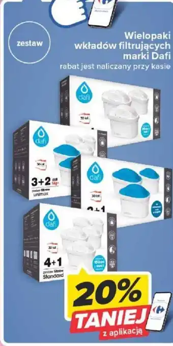 Carrefour Wielopaki wkładów filtrujących marki Dafi oferta