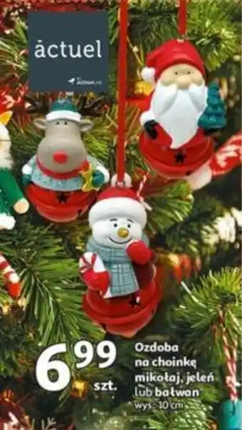 Auchan Ozdoba na choinke mikołaj, jeleń lub bałwan oferta
