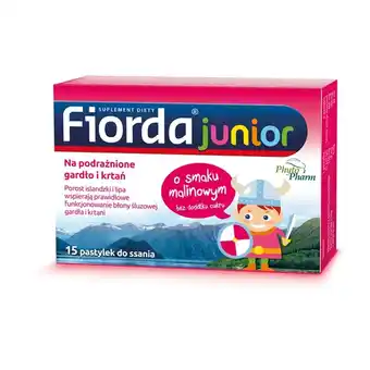 SuperPharm Fiorda junior suplement diety o smaku malinowym 15 sztuk oferta