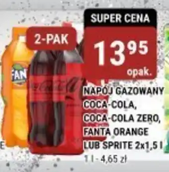 bi1 NAPÓJ GAZOWANY COCA-COLA COCA-COLA ZERO FANTA ORANGE LUB SPRITE 2x1,5l oferta