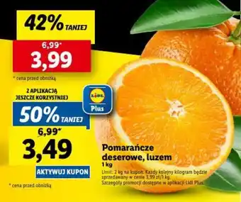 Lidl Pomarańcze deserowe, luzem 1kg oferta
