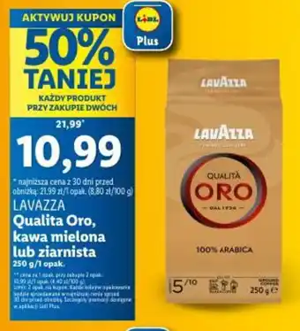 Lidl LAVAZZA Qualita Oro, kawa mielona lub ziarnista 250 g oferta