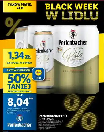 Lidl Perlenbacher Pils 6 x 500ml oferta