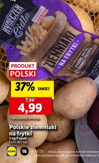 Lidl Polskie ziemniaki na frytki 2kg oferta