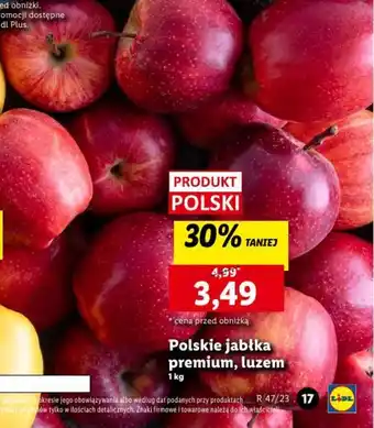 Lidl Polskie jabłka premium luzem 1kg oferta