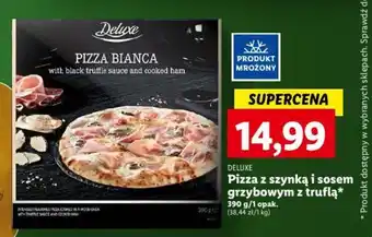 Lidl DELUXE Pizza z Pizza z szynką i sosem grzybowym z truflą 390g oferta